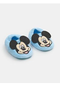 Sinsay - Kapcie z elementami 3D Mickey Mouse - błękitny. Kolor: niebieski. Wzór: motyw z bajki