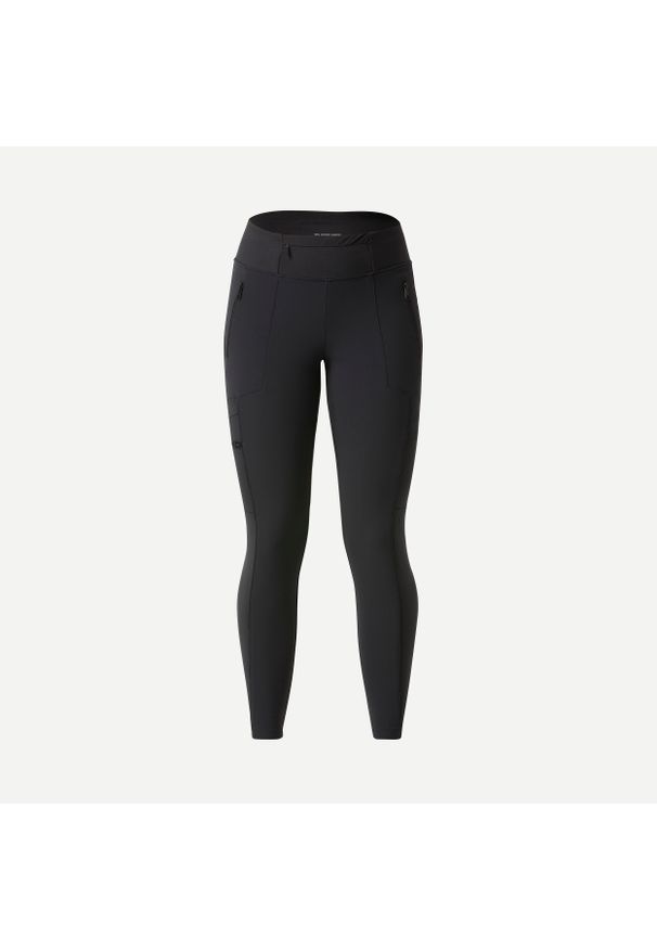 FORCLAZ - Legginsy trekkingowe damskie Forclaz Travel 500. Kolor: czarny. Materiał: materiał, poliamid, poliester, elastan