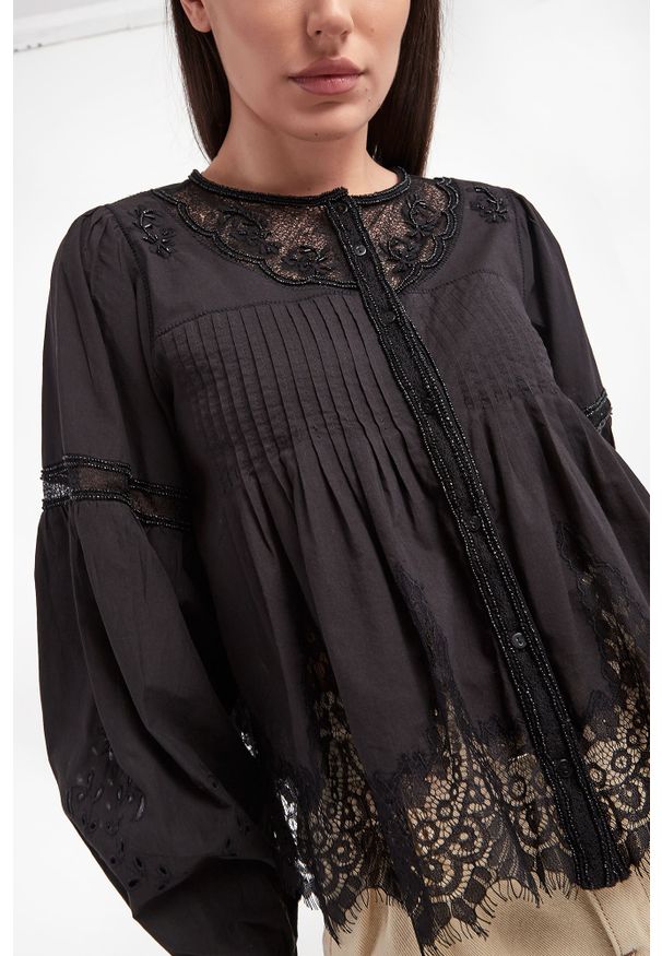 Twinset Milano - Koszula TWINSET. Materiał: koronka. Wzór: aplikacja, ażurowy, haft, koronka