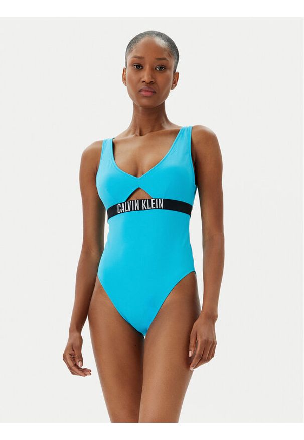Calvin Klein Swimwear Strój kąpielowy KW0KW02746 Niebieski. Kolor: niebieski. Materiał: syntetyk