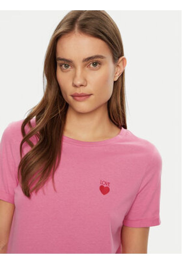 JDY T-Shirt Kitty 15318845 Różowy Regular Fit. Kolor: różowy. Materiał: bawełna