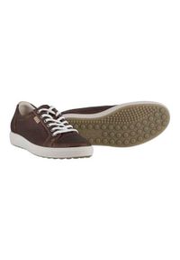 ecco - Buty do chodzenia damskie Ecco Sneaker Soft 7. Kolor: brązowy. Materiał: skóra. Szerokość cholewki: normalna. Sport: turystyka piesza