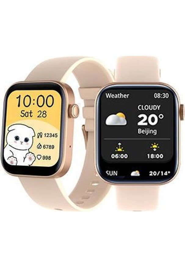 NoName - Smartwatch SMARTWATCH SMARTBAND ZEGAREK DOTYK PRO TĘTNO PULSOKSYMETR CIŚNIENIE ZŁOTY P43. Rodzaj zegarka: smartwatch. Kolor: złoty