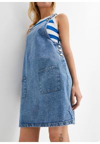 bonprix - Sukienka dżinsowa ogrodniczka. Kolor: niebieski. Materiał: denim #2