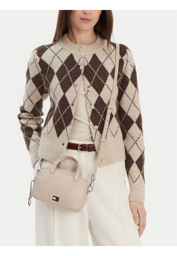 Tommy Jeans Torebka Tjw City Trunk Crossover AW0AW18084 Beżowy. Kolor: beżowy. Materiał: skórzane