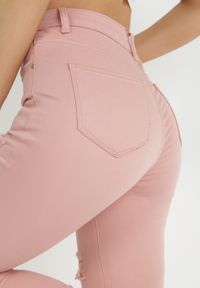 Born2be - Różowe Jeansy Skinny na Guziki Arru. Stan: podwyższony. Kolor: różowy #2