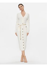 MICHAEL Michael Kors Sukienka dzianinowa MF381UB33D Écru Slim Fit. Materiał: wiskoza, dzianina #1