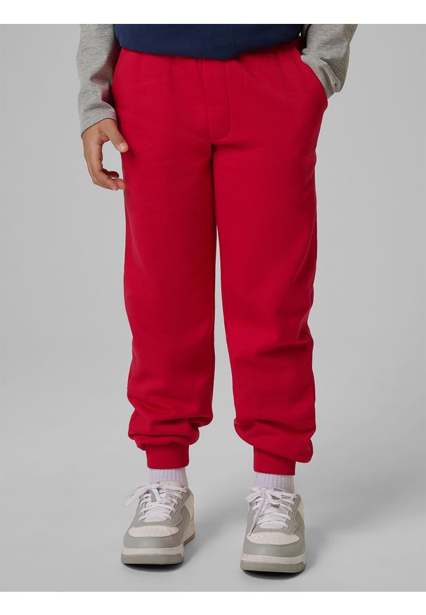 4f - 4F Spodnie dresowe joggery chłopięce - czerwone 152 (11-12 lat). Okazja: na co dzień. Kolor: czerwony. Materiał: dresówka. Sezon: lato. Styl: casual