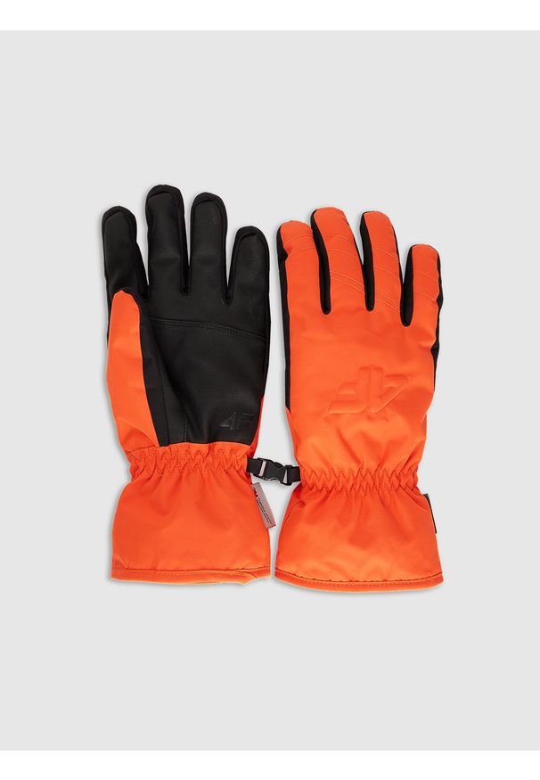 4f - 4F Rękawiczki narciarskie Thinsulate membrana 5000 damskie - czerwone M. Kolor: czerwony. Materiał: materiał. Technologia: Thinsulate. Wzór: paski. Sezon: zima. Sport: narciarstwo