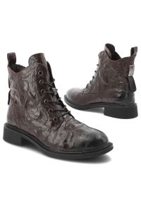 Brązowe Botki Artiker Skórzane Obuwie Damskie. Okazja: na spacer. Wysokość cholewki: przed kolano. Kolor: brązowy. Materiał: skóra. Szerokość cholewki: normalna. Styl: vintage, klasyczny #3