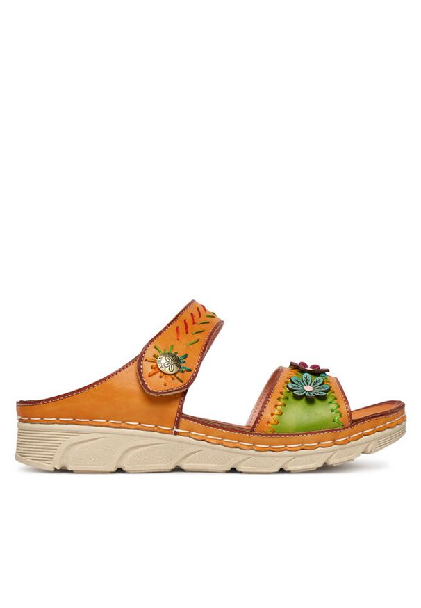 Laura Vita Klapki Dorry 13 Pomarańczowy. Kolor: pomarańczowy. Materiał: skóra