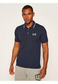 EA7 Emporio Armani Polo 8NPF06 PJ04Z 1578 Granatowy Regular Fit. Typ kołnierza: polo. Kolor: niebieski. Materiał: bawełna #1