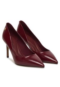 TOMMY HILFIGER - Tommy Hilfiger Szpilki Essential Pointed Pump FW0FW09362 Bordowy. Kolor: czerwony. Materiał: skóra. Obcas: na szpilce #5