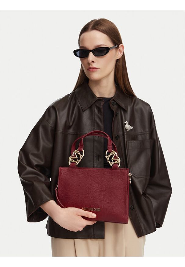 Love Moschino - LOVE MOSCHINO Torebka JC4006PP1PLB0552 Bordowy. Kolor: czerwony. Materiał: skórzane