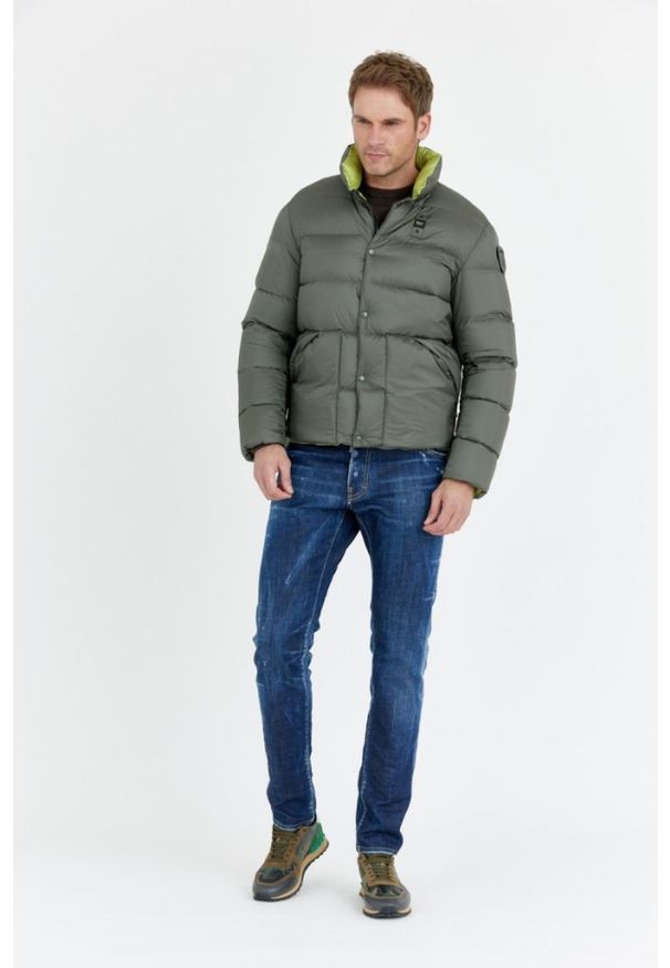 Blauer USA - BLAUER Ciemnozielona puchowa kurtka męska FLETCHER, Rozmiar 3XL. Kolor: zielony. Materiał: puch