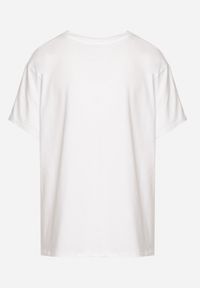 Born2be - Biało-Różowy Bawełniany T-shirt z Nadrukiem Risalyn. Kolor: biały. Materiał: bawełna. Wzór: nadruk. Sezon: lato #3