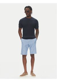 Lindbergh Sweter 30-804115 Granatowy Slim Fit. Kolor: niebieski. Materiał: bawełna #4