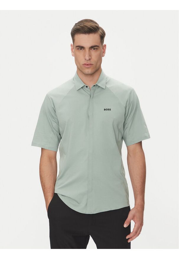 BOSS Koszula Excurse 50540196 Zielony Regular Fit. Kolor: zielony. Materiał: bawełna