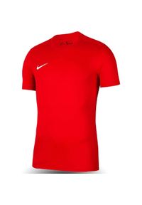 Koszulka do piłki nożnej męska Nike Dry Park VII Dri-Fit. Kolor: czerwony. Technologia: Dri-Fit (Nike). Sport: piłka nożna