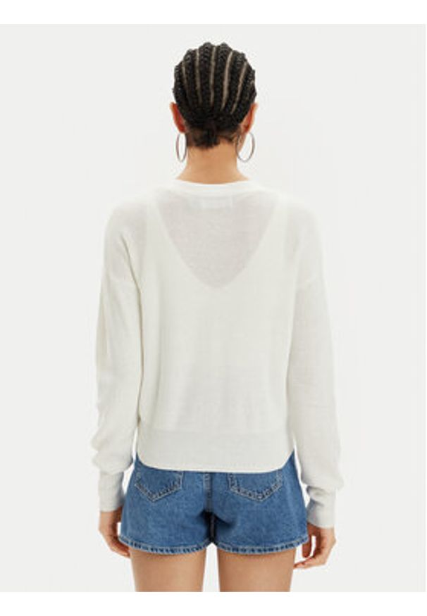Vero Moda Kardigan New Lex Sun 10281878 Biały Regular Fit. Kolor: biały. Materiał: wiskoza