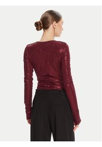 Patrizia Pepe Body 8M1735 J276 Bordowy Regular Fit. Kolor: czerwony. Materiał: syntetyk #2