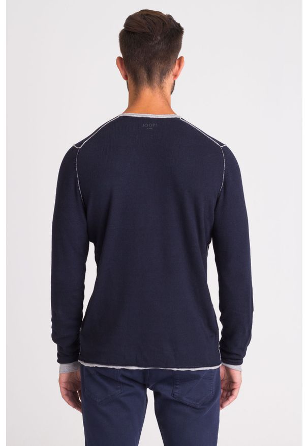 JOOP! Jeans - GRANATOWY SWETER JOOP! JEANS. Kolor: niebieski. Wzór: aplikacja. Styl: klasyczny
