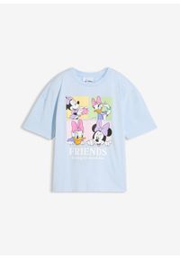 bonprix - T-shirt oversize z Myszką Miki. Okazja: na co dzień. Kolor: niebieski. Styl: casual #1