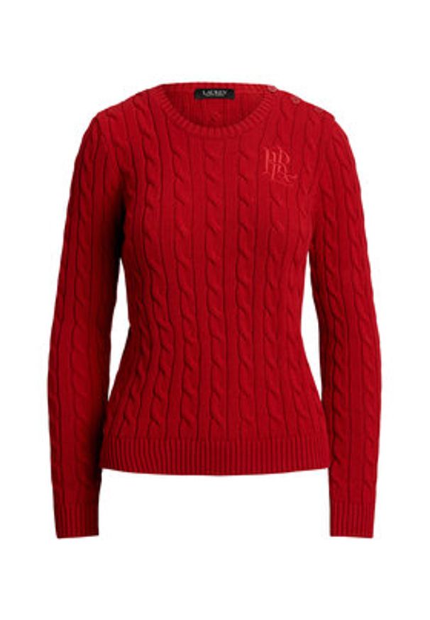 Lauren Ralph Lauren - LAUREN RALPH LAUREN Sweter 200932223009 Czerwony Slim Fit. Kolor: czerwony. Materiał: bawełna