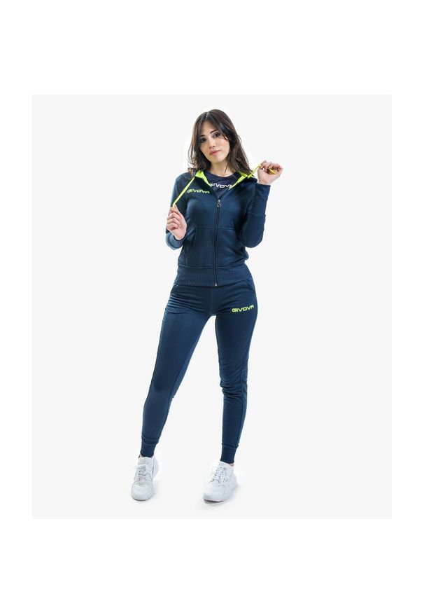 Givova - Tuta Lady. Okazja: na uczelnię. Kolor: niebieski. Materiał: dresówka. Styl: sportowy