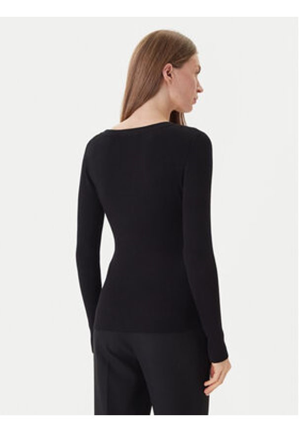 Morgan Sweter 201-MBANBI.N Czarny Slim Fit. Kolor: czarny. Materiał: wiskoza