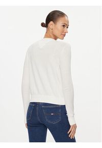 Tommy Jeans Sweter Essential DW0DW16534 Biały Regular Fit. Kolor: biały. Materiał: bawełna, wiskoza #4