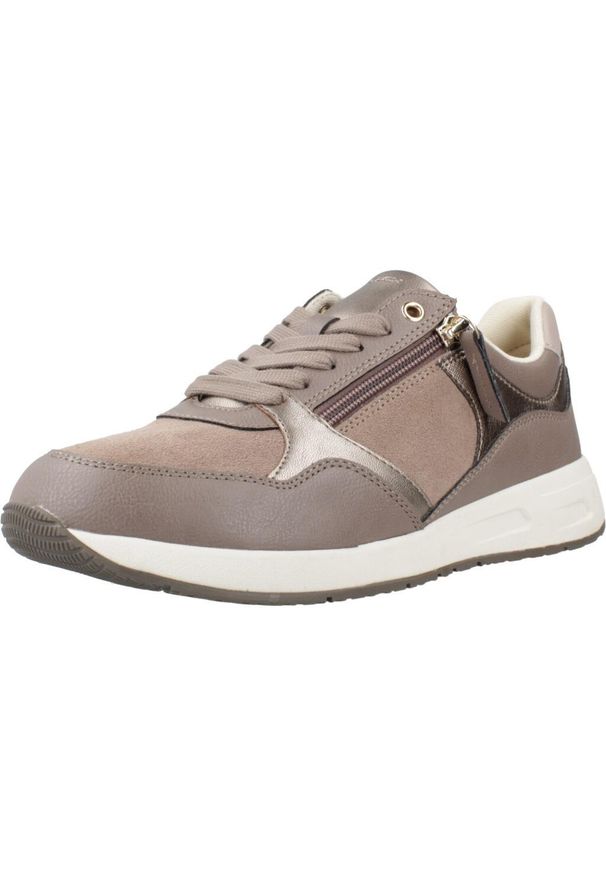 Geox - Buty GEOX D BULMYA Brązowy. Kolor: brązowy. Materiał: syntetyk, tkanina, skóra. Styl: sportowy