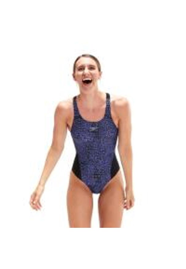 Strój Kąpielowy Speedo Allover Digital Recordbreaker – Czarny/indygo Rozmiar 28. Kolor: niebieski