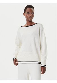 Liu Jo Sport Sweter TF5206 MS63L Écru Regular Fit. Materiał: syntetyk. Styl: sportowy