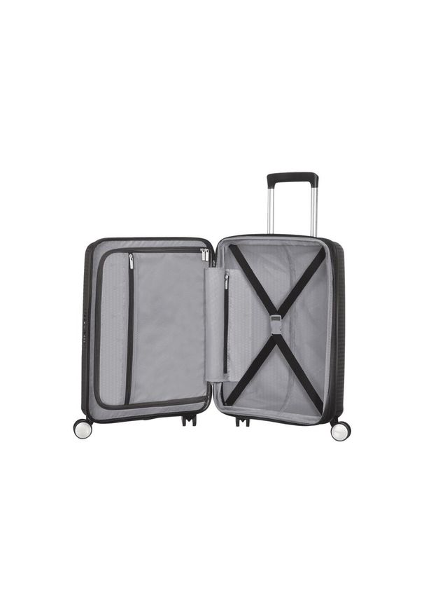 AMERICAN TOURISTER - Walizka kabinowa poszerzana American Tourister Soundbox. Kolor: czarny