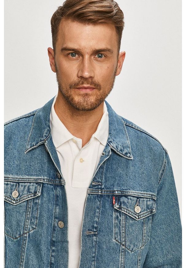 Levi's® - Levi's - Kurtka jeansowa. Okazja: na co dzień, na spotkanie biznesowe. Kolor: niebieski. Materiał: jeans. Wzór: gładki. Styl: biznesowy, casual