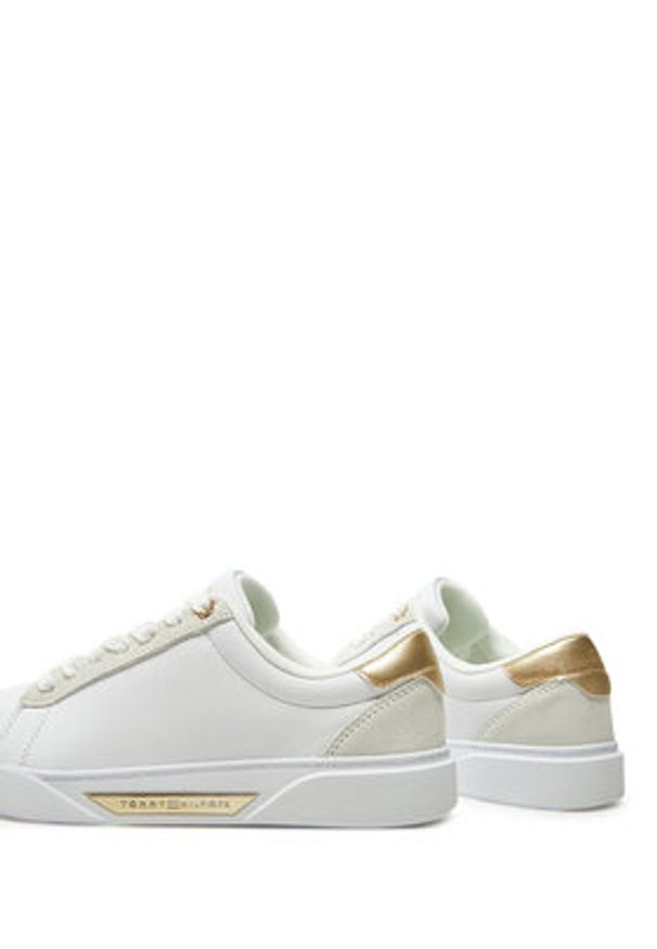 TOMMY HILFIGER - Tommy Hilfiger Sneakersy Chic Court Sneaker FW0FW08382 Biały. Kolor: biały. Materiał: skóra