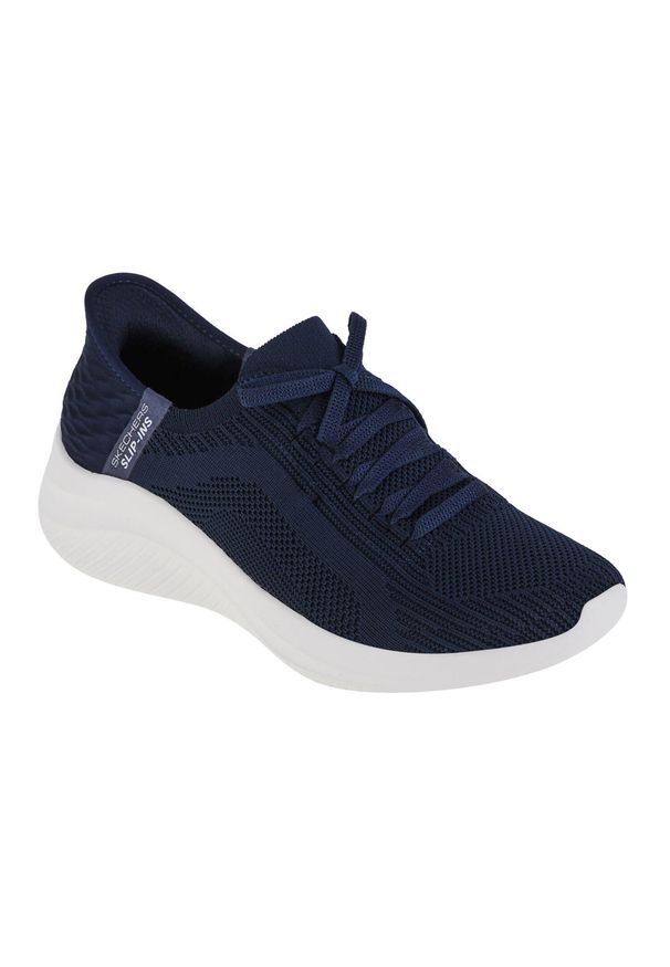 skechers - Buty sportowe Sneakersy damskie, Skechers Slip-Ins Ultra Flex 3.0 - Brilliant. Okazja: na co dzień. Zapięcie: bez zapięcia. Kolor: niebieski. Materiał: materiał, syntetyk. Szerokość cholewki: normalna. Model: Skechers Sport. Sport: turystyka piesza