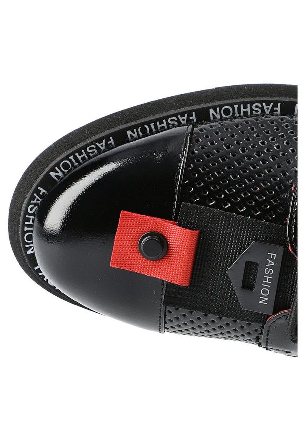 Czarne Półbuty Lanqier Damskie Stylowe Obuwie. Okazja: na spacer. Kolor: biały. Materiał: lakier, materiał, skóra. Szerokość cholewki: normalna. Wzór: aplikacja. Styl: elegancki