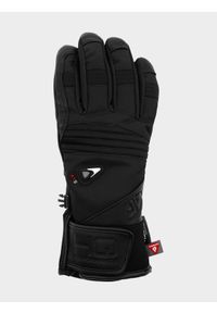 4f - Rękawice narciarskie męskie. Kolor: czarny. Materiał: skóra, materiał. Technologia: Primaloft. Sport: narciarstwo #1