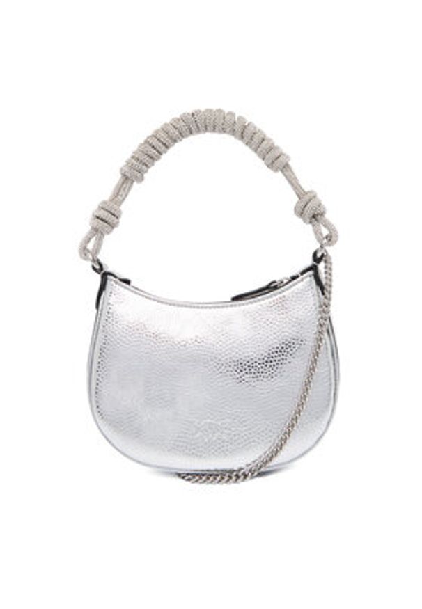 Pinko - PINKO Torebka Half Moon Baby C + Manico Al 25-26 PLTT 105913 A2WD Srebrny. Kolor: srebrny. Materiał: skórzane