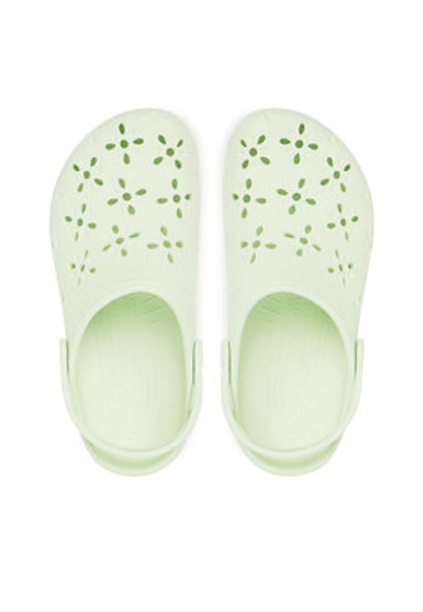 Crocs Klapki Classic Floral Cut-Out Clog 210927 Zielony. Kolor: zielony