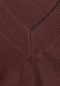 Born2be - Brązowy Sweter z Dekoltem w V z Domieszką Kaszmiru Mariara. Okazja: na spacer. Typ kołnierza: dekolt w kształcie V. Kolor: brązowy. Materiał: kaszmir. Wzór: bez wzorów #6