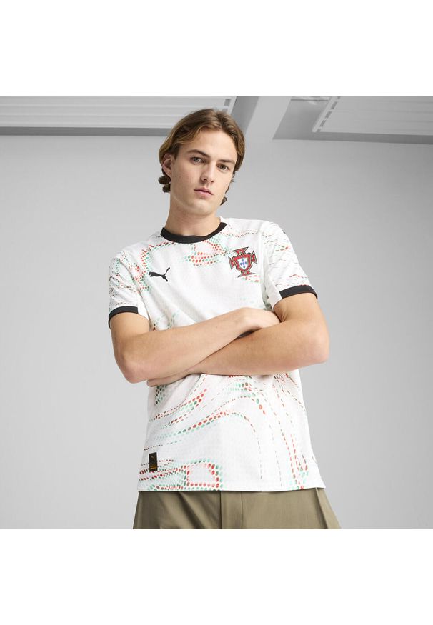 Puma - Męska koszulka wyjazdowa Portugalia 2025 PUMA White Black. Kolor: czarny, biały, wielokolorowy. Sport: piłka nożna