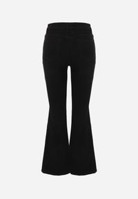 Born2be - Czarne Jeansy o Kroju Dzwonów z Bawełną Eshirevera. Okazja: na co dzień. Kolor: czarny. Długość: długie. Styl: casual #6