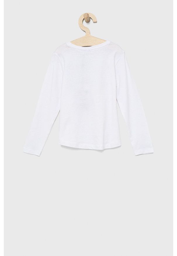 OVS longsleeve dziecięcy kolor biały. Okazja: na co dzień. Kolor: biały. Długość rękawa: długi rękaw. Długość: długie. Wzór: nadruk. Styl: casual