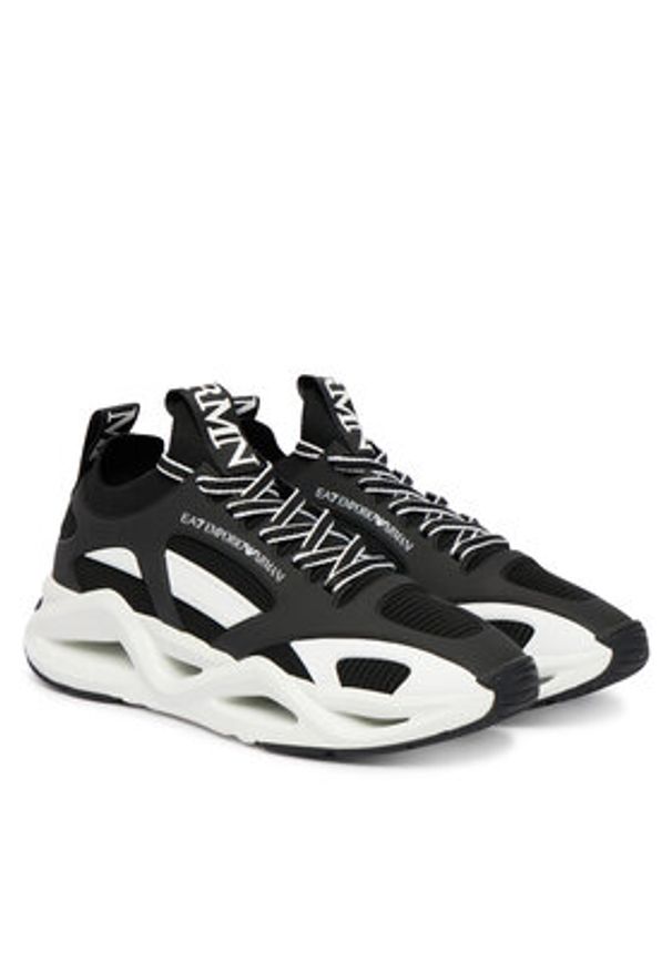 EA7 Emporio Armani Sneakersy 7X000383 AF19525 MC008 Czarny. Kolor: czarny. Materiał: skóra