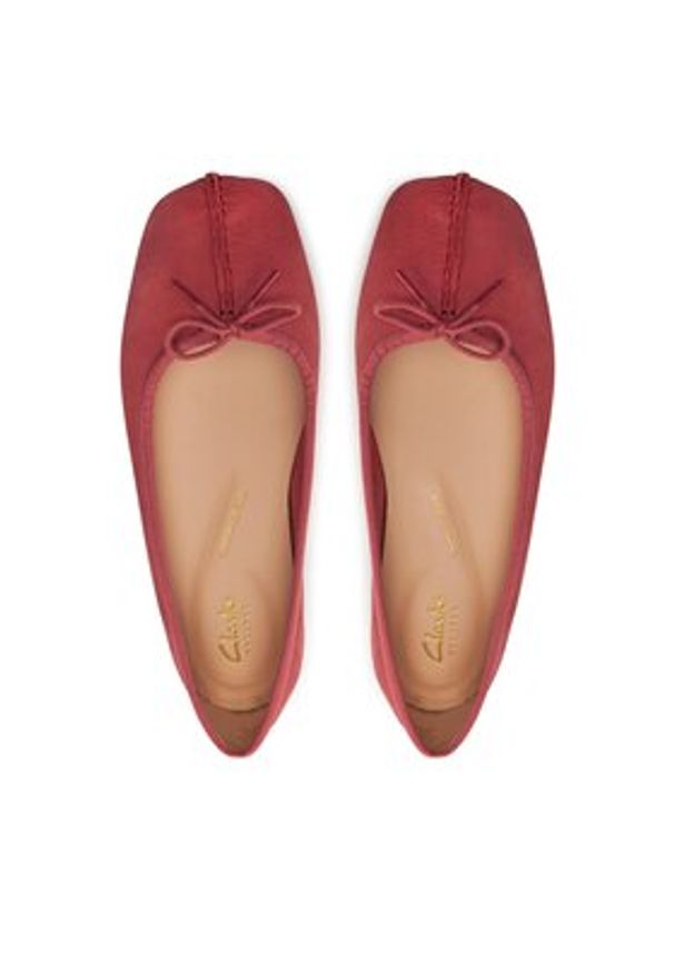 Clarks Baleriny Freckle Ice 26176285 Różowy. Kolor: różowy. Materiał: nubuk, skóra
