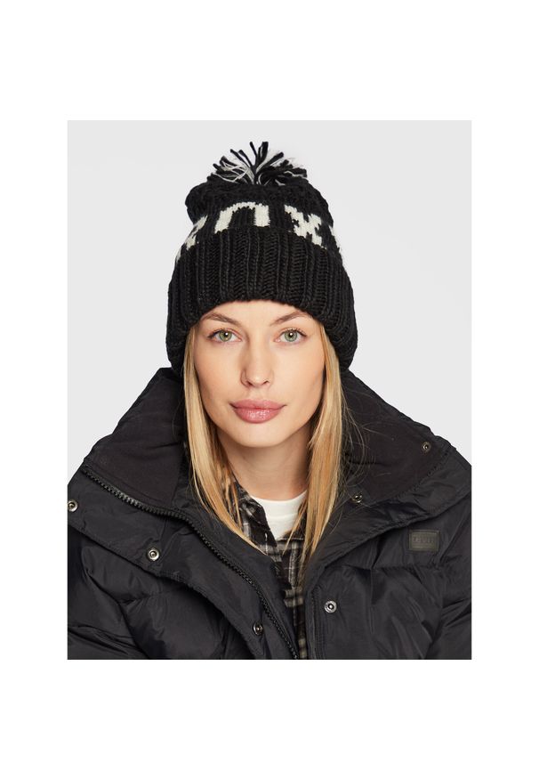 Czapka Roxy ERJHA04019 KVJ0. Kolor: czarny. Materiał: materiał