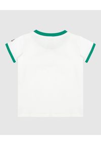MONCLER KIDS - Biały t-shirt z nadrukiem 0-3 lat. Kolor: biały. Materiał: bawełna. Wzór: nadruk. Sezon: lato